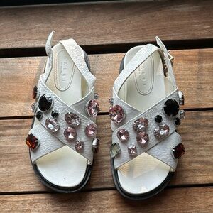 Marni white fussbet with gems
